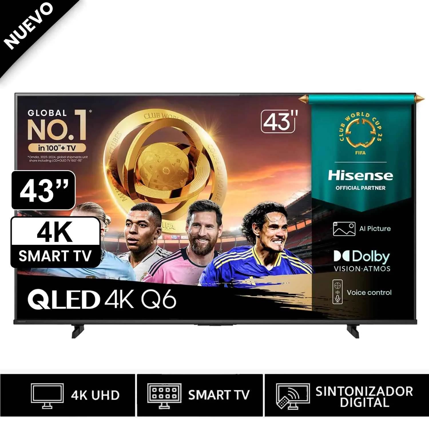 Televisor Hisense Smart TV 43” QLED 4K UHD 43Q6QV